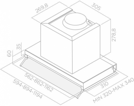 Встраиваемая вытяжка Elica BOXIN LX/IX/A/120 PRF0114762A в магазине «На диване» в Владивостоке  — Выгодная цена