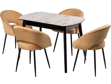 Стол Атлас-02 СТП 1200x800 Бискайская сосна, опоры Диагональ 7/5 дерево, Черный в магазине «На диване» в Владивостоке  — Выгодная цена