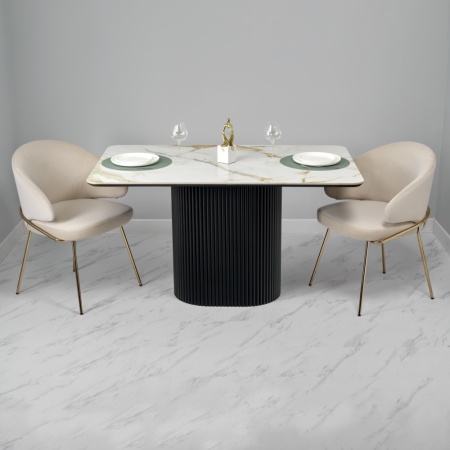 Стол Festa 140x85x77см, керамогранит Calacatte gold в магазине «На диване» в Владивостоке  — Выгодная цена