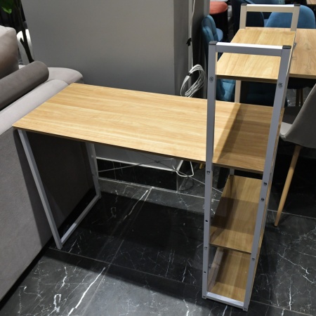 Стол письменный с полками Frame 100x45x110 см, светлое дерево, белый в магазине «На диване» в Владивостоке  — Выгодная цена