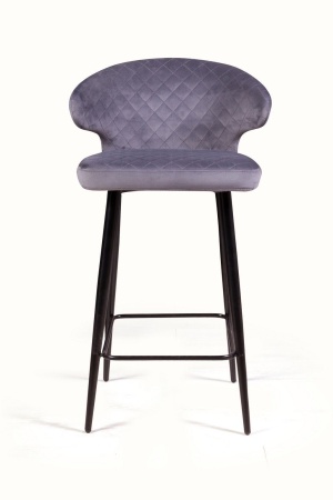 Стул полубарный Richard ромб, бархат серый 27
