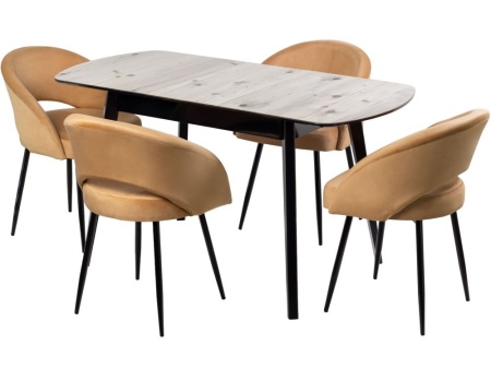 Стол Атлас-02 СТП 1200x800 Бискайская сосна, опоры Диагональ 7/5 дерево, Черный в магазине «На диване» в Владивостоке  — Выгодная цена